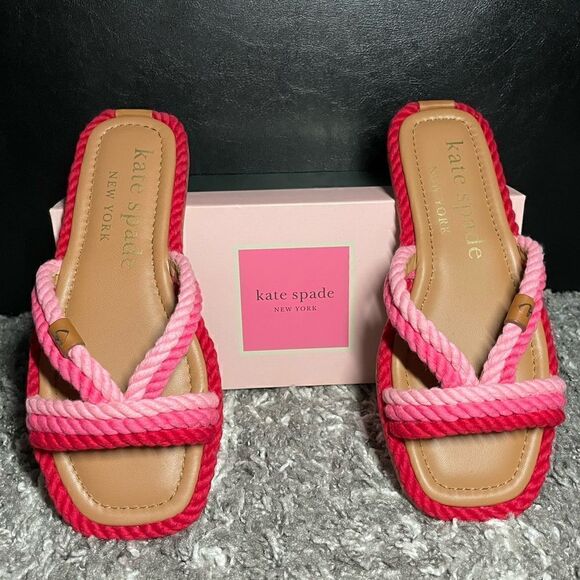 NIB Kate Spade Captains Cord Slide Sandals - Picture 1 of 9